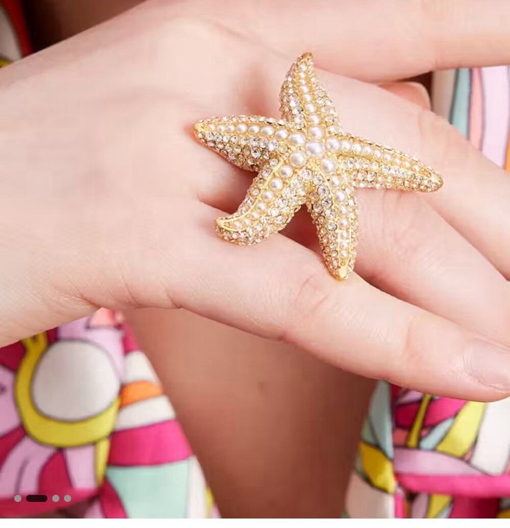 Kate Spade Sea Star Cocktail Ring Statement Piece KC909 Size 5